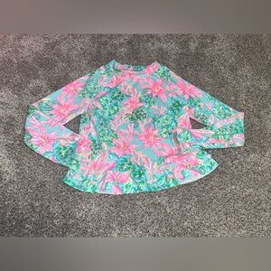 7y lily pulitzer swim shirt colorful long sleeve euc